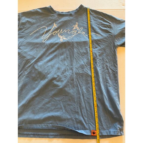 YoungLA Los Angeles T-Shirt Blue Graphic Script with Birds Size L - Picture 5 of 6